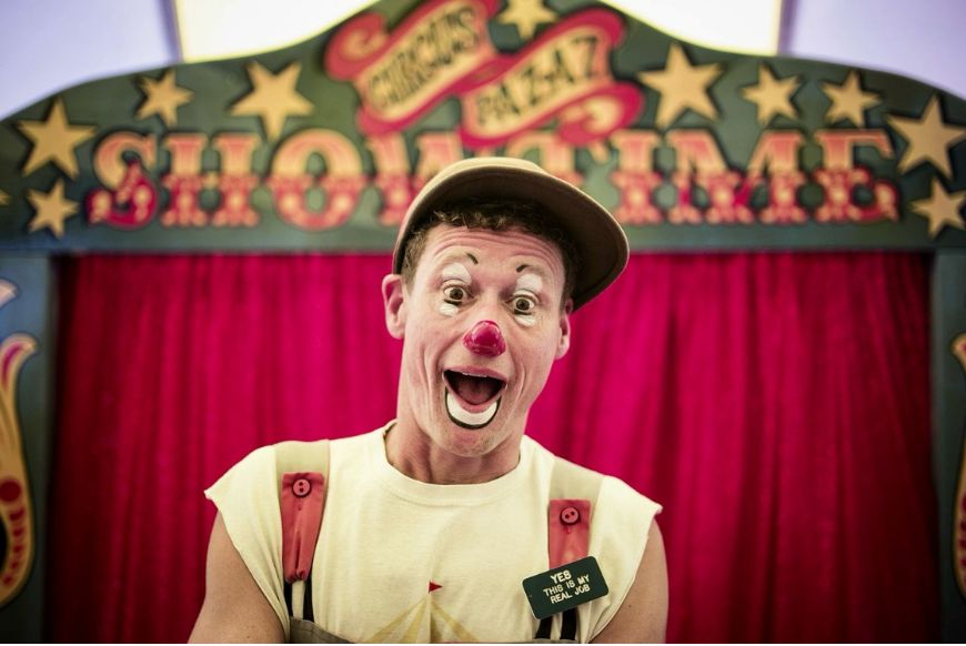 a man in clown make-up